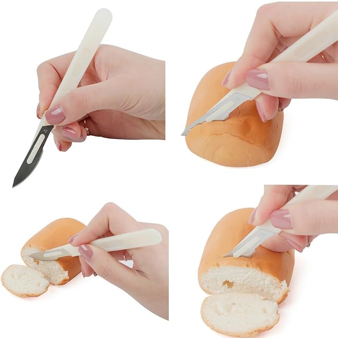 4 Pack Bread Lame Dough Scoring Tool Hand Crafted Sourdough Scorer Knife Razor Blade Cutter Slashing Tool for Bread Making European Baguette Flower Patterns Booklet Homemade Kitchen Baking