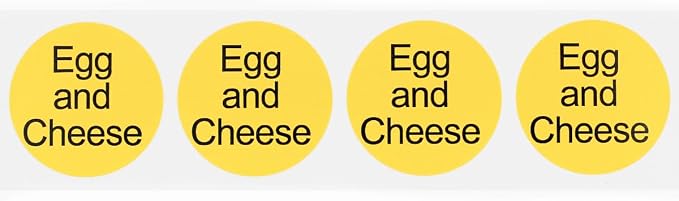 Egg & Cheese Deli Labels 1 Inch 500 Total Adhesive Labels