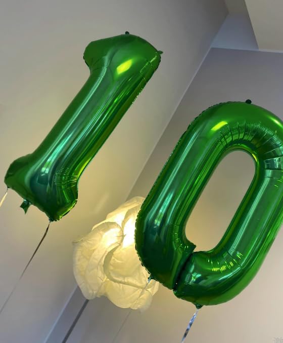 Dark Green Number 1 Balloon 40 Inch, 1st Birthday Balloon for Baby Boy Girl Toddler First Birthday Decorations, Shiny Dark Green Party Supplies