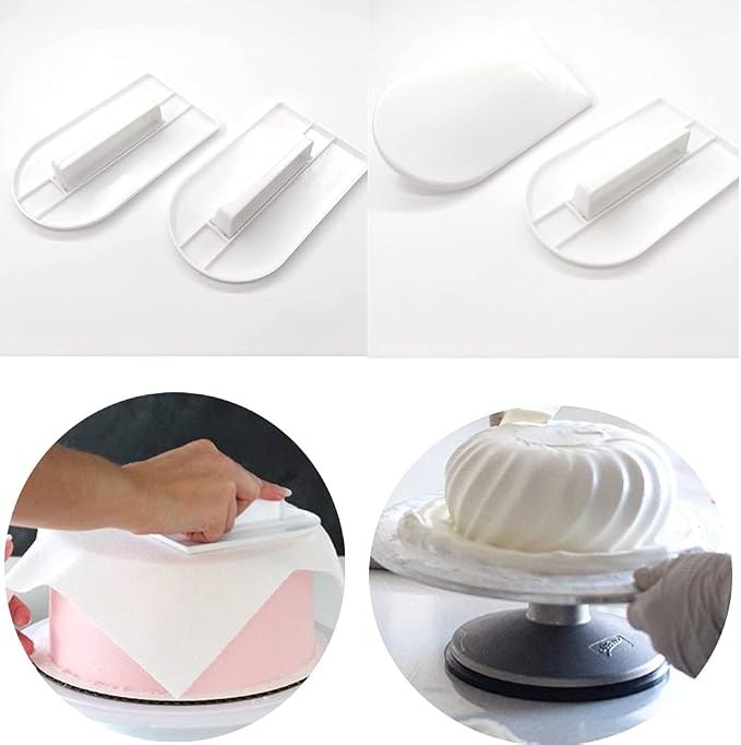 2Pcs Cake Decoration Icing Smoother Paddle Fondant Polisher Finisher Sugarcraft Cups