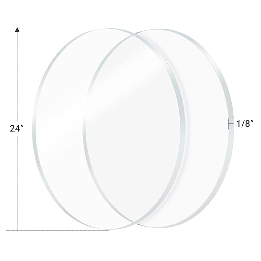 2 Pieces 1/8" Round Plexiglass Sheet, 24 Inch Diameter Clear Acrylic Circle, Round Cake Disk Acrylic Sheet, Plexiglass Table Top, Acrylic Backdrop