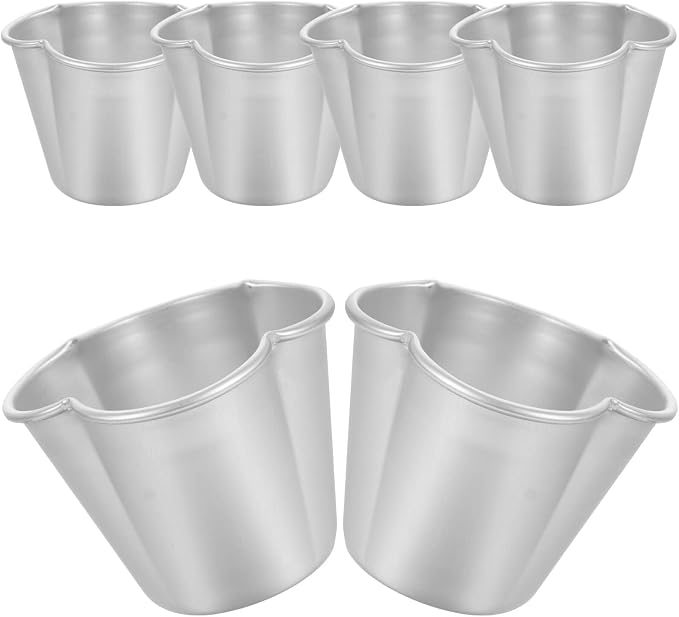 SHERCHPRY 6Pcs Pudding Molds Aluminum Baking Cups Cupcake Mould Muffin Tin Nonstick Pudding Pan Egg Tart Molds Baking Tool for Kitchen Mini Pie Tins