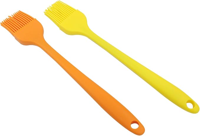 Waziaqoc 7 PCS Silicone Basting Pastry Brush, Colorful Food Brush, Heat Resistant Cooking Brush for Baking Cooking BBQ Grill Spread Oil Butter Sauce, Dishwasher Safe