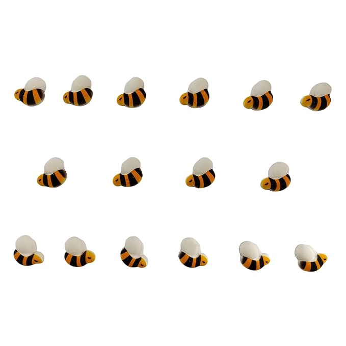 Bees Cakes Decorations Edible Bee Shaped Hard Sugar Icing Decorations Cupcake Toppers for Baking Cookie Ice Cream Candy Decoration