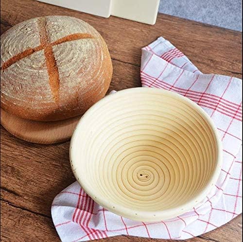 Sourdough Starter Kit of 9-Inch Round and 10-Inch Oval Banetton Proofing Baskets Complete Sourdough Bread Baking Supplies, Bread Lame + Dough Wisk + Stainless Steel Dough Scrapers + Cleaning Brush