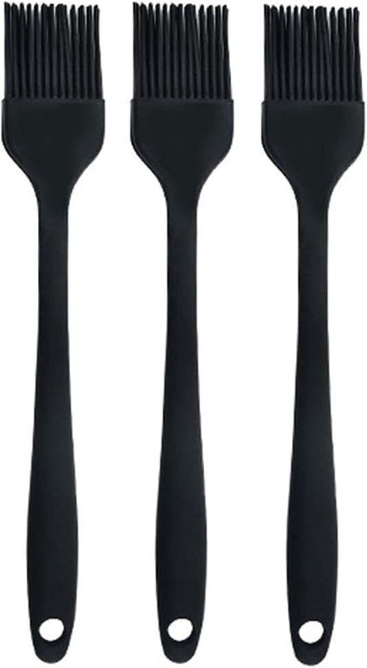 Silicone brush, Oil Brush for BBQ Kitchen Cooking Baking and Grilling(3 PCS,Black)