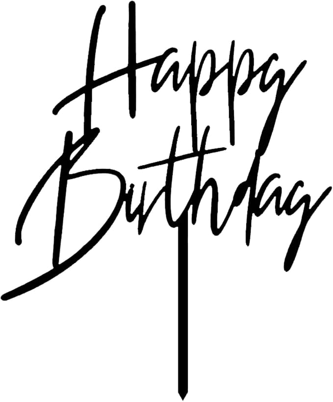 Happy Birthday Cake Toppers Black Birthday Party Wedding Party Decorations Supplies