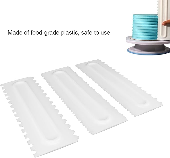 Cake Cutter Cake Decorating Kit 3Pcs / Set Cream Scraper Plastic Scraper Fondant Cake Modeling Tool for Dessert Decoration