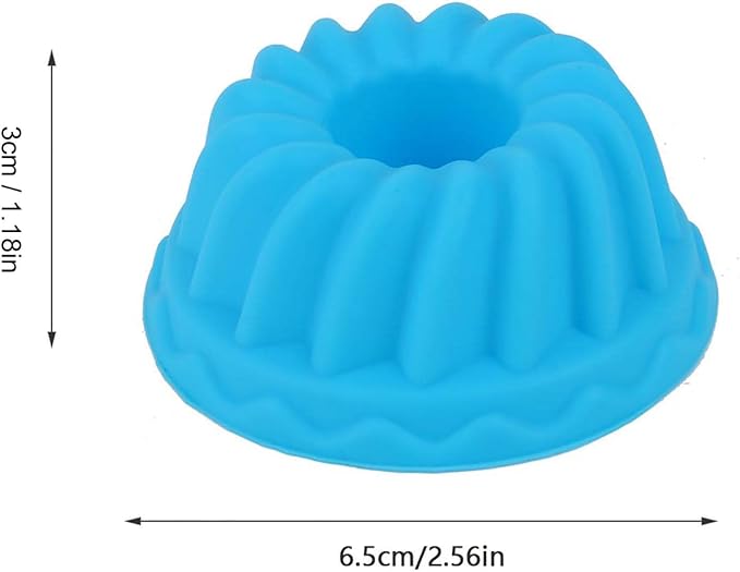 12Pcs Small Pumpkin Cake Cups, Silicone Doughnut Pans for Baking Mini Pan Molds Nonstick Donut Muffins Cupcake Fluted Tube