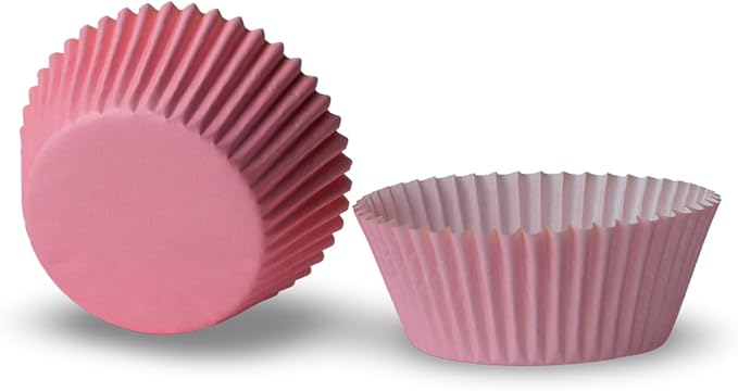 200 Paper Cupcake Liners, Muffin Liners or Baking Cups for Desserts, Muffins, Cupcakes and More Treats; Grease Proof, No Smell, Food Grade, Nut Serving Containers (Pink)