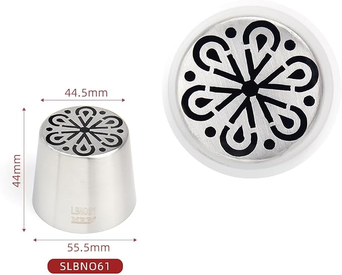 1 Piece Stainless Steel Extra Large 6 Petals Flower Icing Tip,Pastry Frosting Russian Piping Nozzle for Marshmallow Bouquet, Cake Decorating Dessert Piping Tip,Bakery Candy Craft Tools