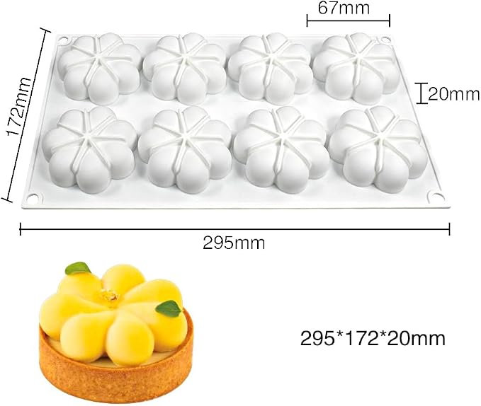 Flower Donut Silicone Mold Fondant Cake Mold DIY Chocolate Baking Tools Cake Decoration Accessories Bakeware (Flower A_11.8 x6.88 x0.8inch)