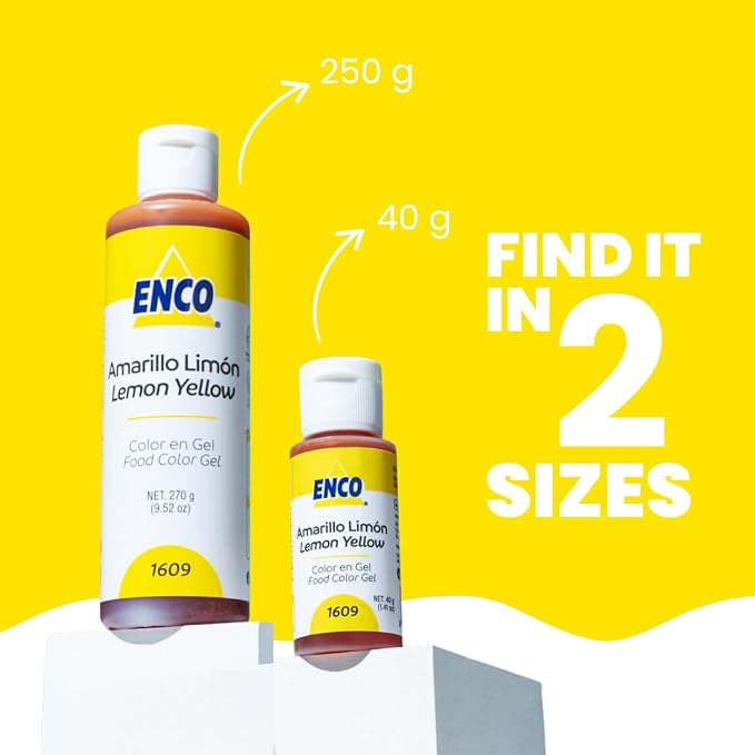ENCO Food Coloring Gel Yellow Lime 8.8 oz (250g) Concentrated, Vegan