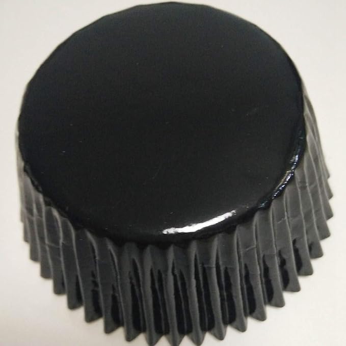 Black Foil Metallic Paper Muffin Cupcake Liners case Baking Cups 100 pcs,Standard Size 2x1.25inch