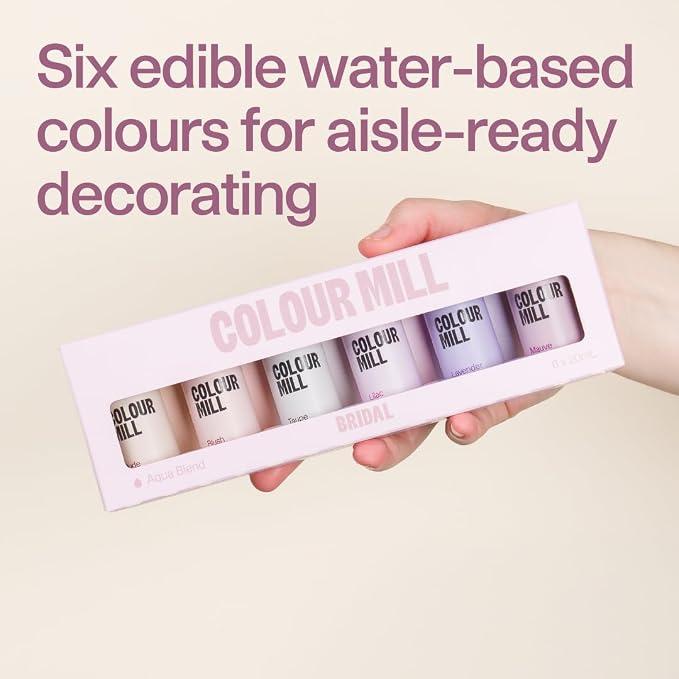 Colour Mill Bridal Pack Aqua Blend Water-Based Food Coloring, 20 Milliliters Each of 6 Colors: Blush, Lavender, Lilac, Mauve, Nude and Taupe