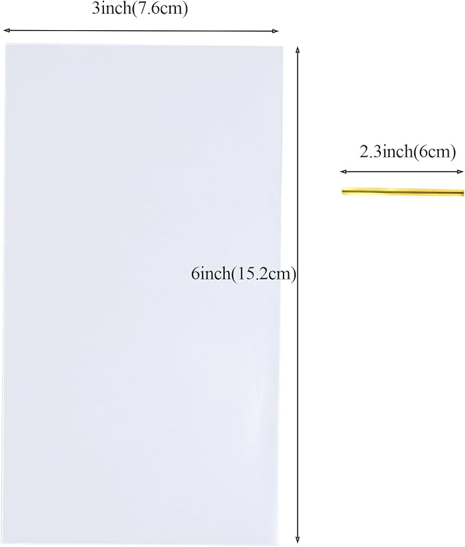 TEMLQPACK Clear Cellophane Treat Bags with Ties, 100 Pack 3x6 Inches, Clear Gift Bags for Macaron, Oreo, Chocolate Truffle, Rice Krispie Treat, Soap, Bakery, Candy & Party Favors