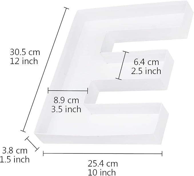 WENPACK 12.5" Cardboard Letter Shaped Mache Decorative Strawberries Fillable Sweets Candy Box with Clear Lid (White, E)