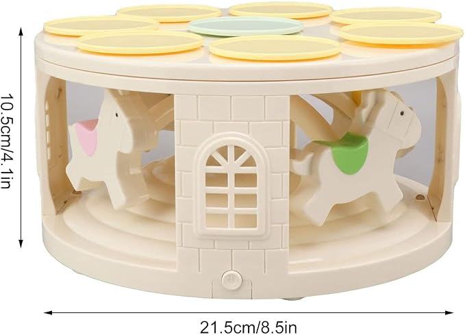 Automatic Rotating Cupcake Stand, with 4 Music LED Carousel Rotary Cake Rack Rotating Dessert Display Table for Birthday Weddings Parties Events