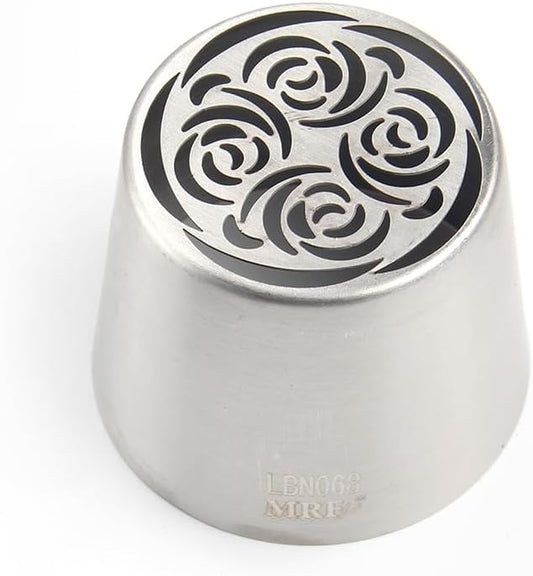 1 Piece Stainless Steel XXL Russian 4 Petals Flower Icing Tips,Pastry Frosting Piping Nozzles for Cake Marshmallow Bouquet,Cake Decorating Tips Baking Tools,Flower Frosting Nozzles for Decorating
