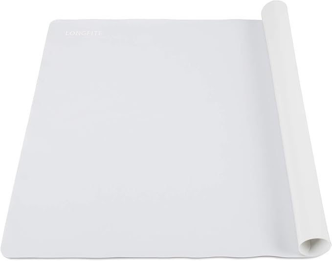 LONGFITE Silicone Baking Mat for Dough Rolling Pastry Fondant Mat Large Nonstick and Nonskid Heat Resistent, Countertop Protector, Dining Table Mat and Placemat 20'' by 16'' (Gray 2 Pack)