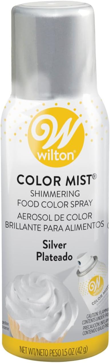 Wilton 710-5521 Metallic Color Mist Spray, Silver, 1.5 oz, Silver Mist