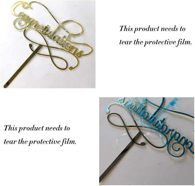 Congratulations Cake Topper,Congratulations 2026 Graduation Cake Topper,Graduation, Wedding, Retirement, Birthday, Anniversary, Celebration Party Decorations Supplies (12 Pcs Acrylic Gold)