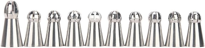 Russian Piping Tips - Professional Sphere Nozzles for Cake Decorating, Set of 10