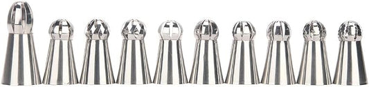 Russian Piping Tips - Professional Sphere Nozzles for Cake Decorating, Set of 10