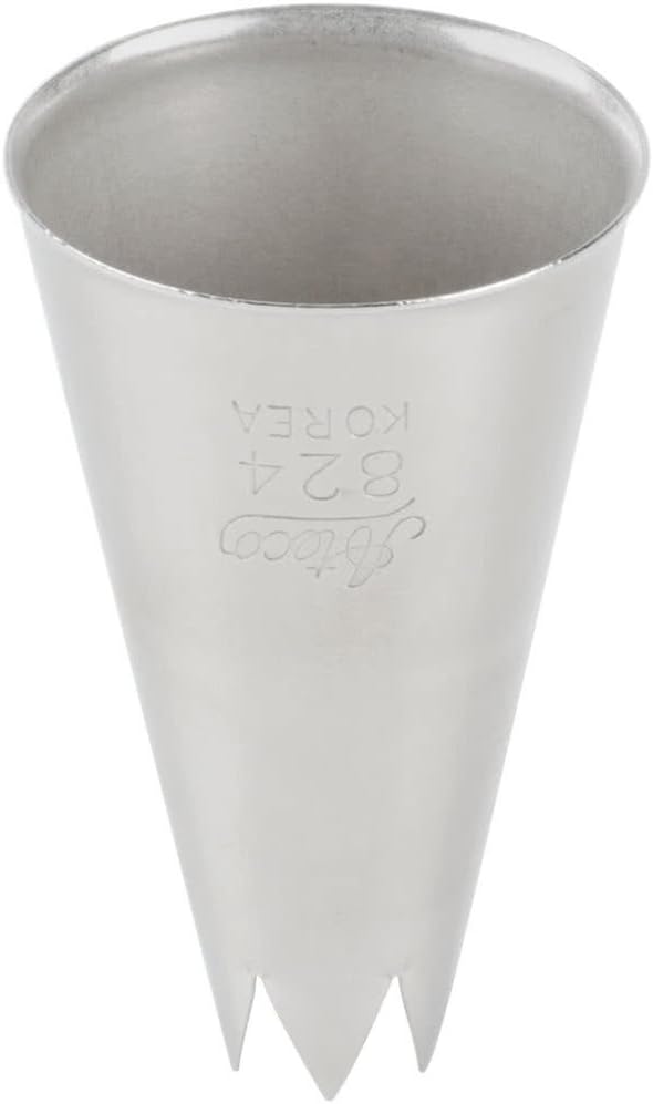 Ateco # 824 - Open Star Pastry Tip .38'' Opening Diameter- Stainless Steel