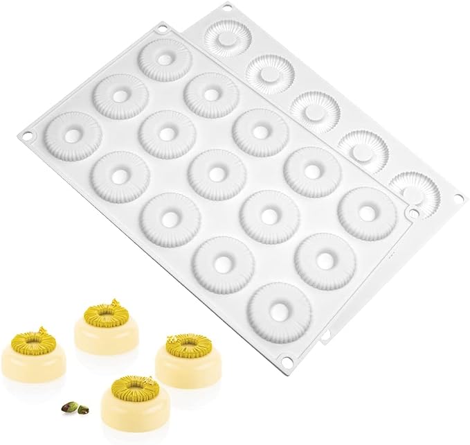 Silicone Donut Mold Round Doughnut Silicone Candy Molds Non-Stick Silicone Molds Perfect For Donut Cake Biscuit Bagels Dishwasher Safe