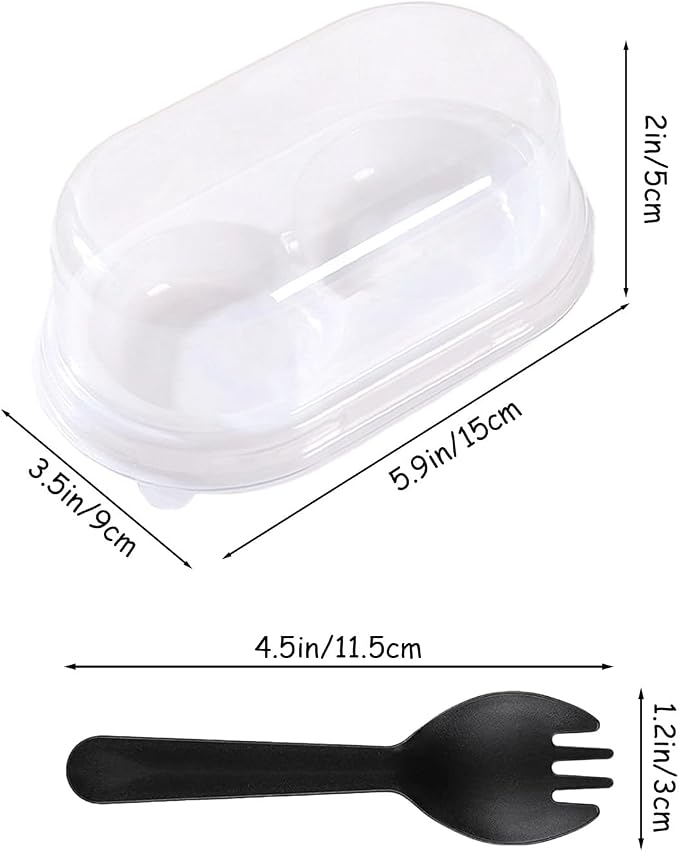 Plastic Mini Cupcake Container, 100 Pack Clear Plastic Mini Cake Box Individual Cupcake Containers, Cup Cake Holders With Lid For Wedding Birthday Party Gifts Supplies (Two-piece pack)
