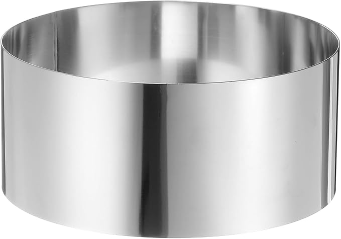 HARFINGTON Round Cake Ring 6 x 2.75 Inch Seamless Stainless Steel Pastry Mousse Dessert Ring Mirror Coating for Baking Cooking Making Tool