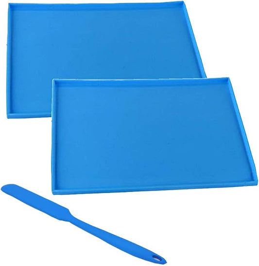 Silicone Cake Roll Maker,Silicone Baking Mat,Multipurpose Nonstick Pastry Mat, Swiss Roll Cake Mat Flexible Baking Tray Mold Baking-2pack(10''12'', Blue)