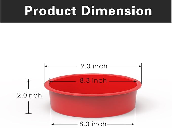 SILIVO 8 Inch Cake Pan Set of 3, Nonstick Silicone Round Cake Pans for Layercake, Cheesecake and Chocolatecake