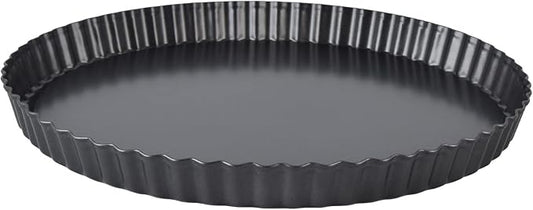 Deep Dish Quiche Pan, 13x1.1 Inch Tall Pie Pan Deep Tart Pan with Removable Bottom, Nonstick Large Fluted Tart Mold Loose Base Round Deep Pizza Pan for Baking Easter Pie