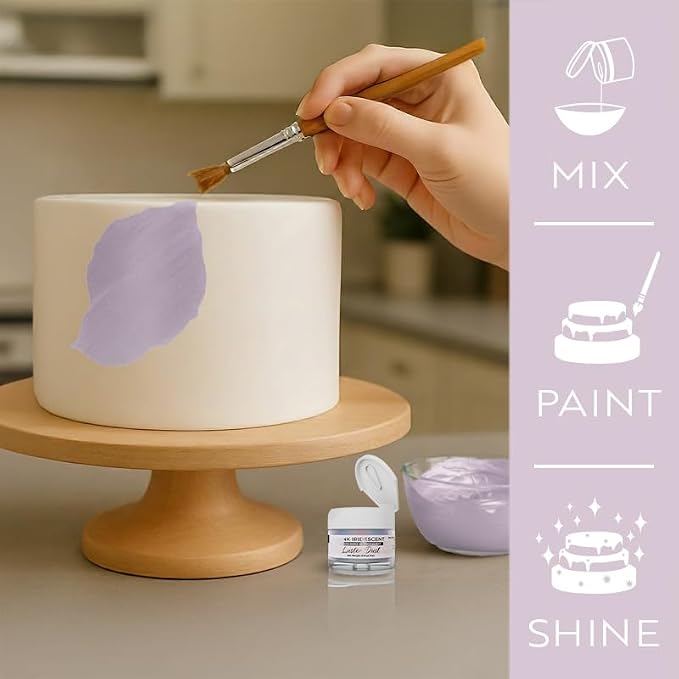Bakell - Pink Iridescent Luster Dust & Paint - (4g, 1x Jar) | Edible Radiance for Baking, Decorations, and Beverages