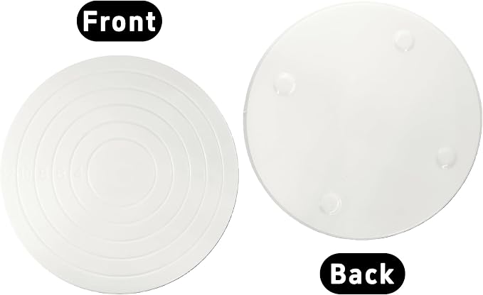 2PCS Cake Decorating Turntable 5.5inch Revolving Stand, Plastic Round Rotating Cookie Swivel for Home Kitchen Baking Tools Accessories Supplies Cupcake Pastry, White
