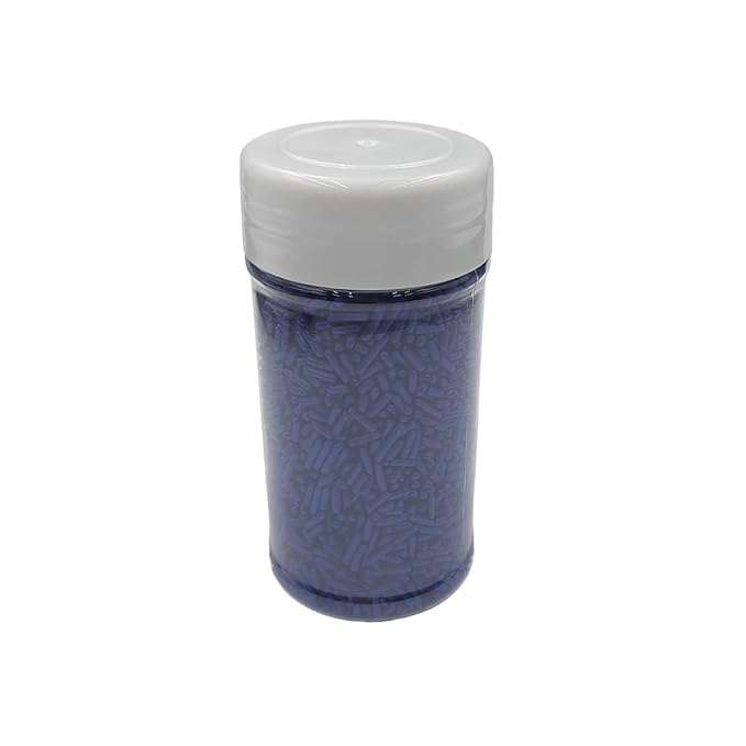 Homankit Navy Blue Jimmies Sprinkles Edible Jimmy Sprinkle Candy Soft Jimmies Toppings for Ice Cream, Cupcake, Cake, Cookie, Dessert Decorating 2.75 Ounces