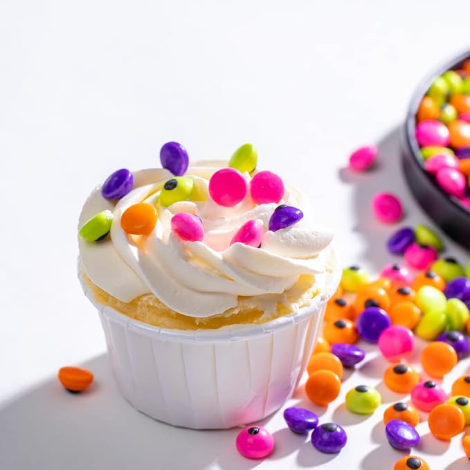 Halloween Candy Edible Eyeballs Eyes Sprinkle Cake Cupcake Toppers Dessert Cookie Decorations Eyeball Sprinkles,Cake Sprinkles,Cookie Sprinkles,Sugar Pearl 130g 4.6OZ (Eyeball Rainbow)
