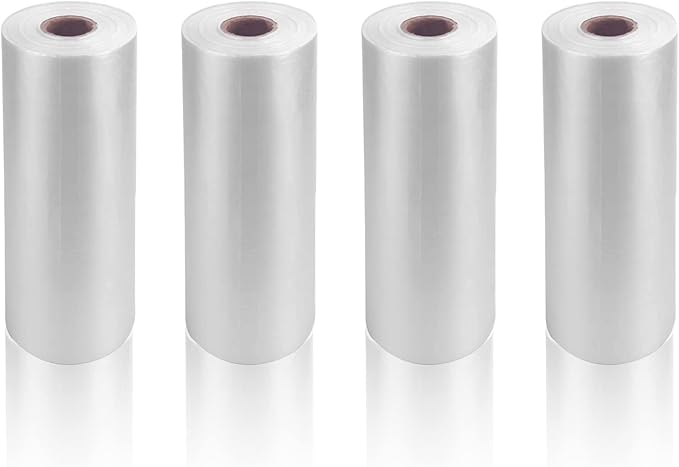9527 Product 12" x 16" Clear Plastic Produce Bag, Food Storage Bag on a Roll, 350 Bags One Roll (4 Rolls), Freeze/Heat Clear Bag for Bread, Meat, Vegetables, Fruits
