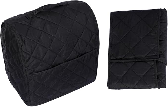 Stand Mixer Cover for KitchenAid 3.5-Qt Artisan Mini/Plus, KSM3311, KSM3316 & All KSM3300 Series Tilt-Head Stand Mixer, 3.5 Quart Dust Cover with Pockets for Accessories. (BLACK)