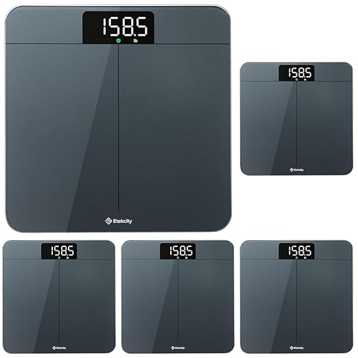 Etekcity Scale for Body Weight,Digital Bathroom Scales for People,Most Accurate to 0.05lb,Bright LED Display & Large Clear Numbers,Upgraded Quality-for the Elderly Safe Home Use,400 lbs,(Pack of 5)