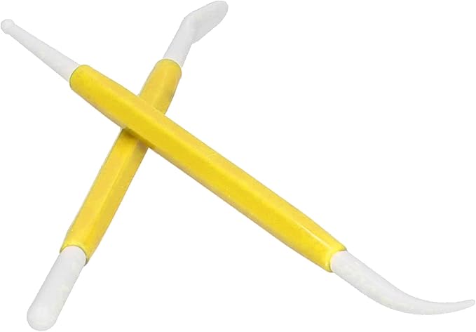 8PCS Carving Knife Baking Craft Tool Fondant Sculpting Tool Plastic Cake Decorating Pens Cake Decorating Kit Cutting Blade Pick Tool Cake Pastry Carving Cutter for Bakery (Yellow OPP bag)