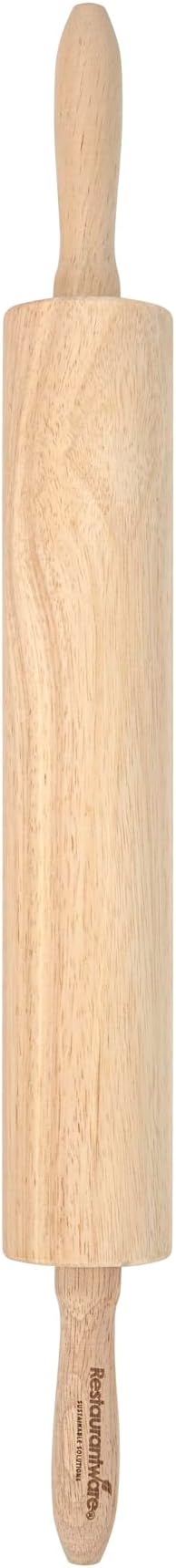 Restaurantware Wood Rolling Pin 1 Count 13 Inches Solid Wood Baking Tool, Ergonomic Dough Roller With Smooth Rotation, Beige Kitchen Pastry Tool for Professional Bakers