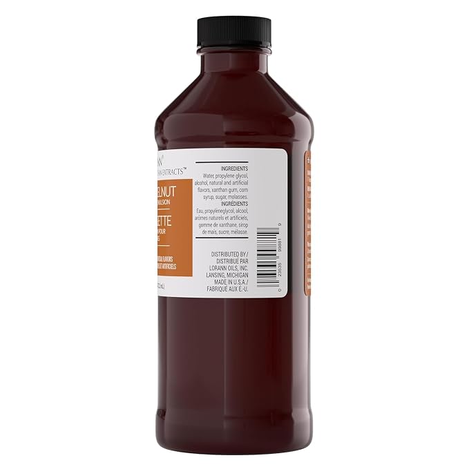 LorAnn Oils Hazelnut Bakery Emulsion: True Essence, Ideal for Boosting Fruit Tones in Cakes, Cookies & Desserts, Gluten-Free, Keto-Friendly, Extract Substitute Essential for Your Kitchen, 16 Oz