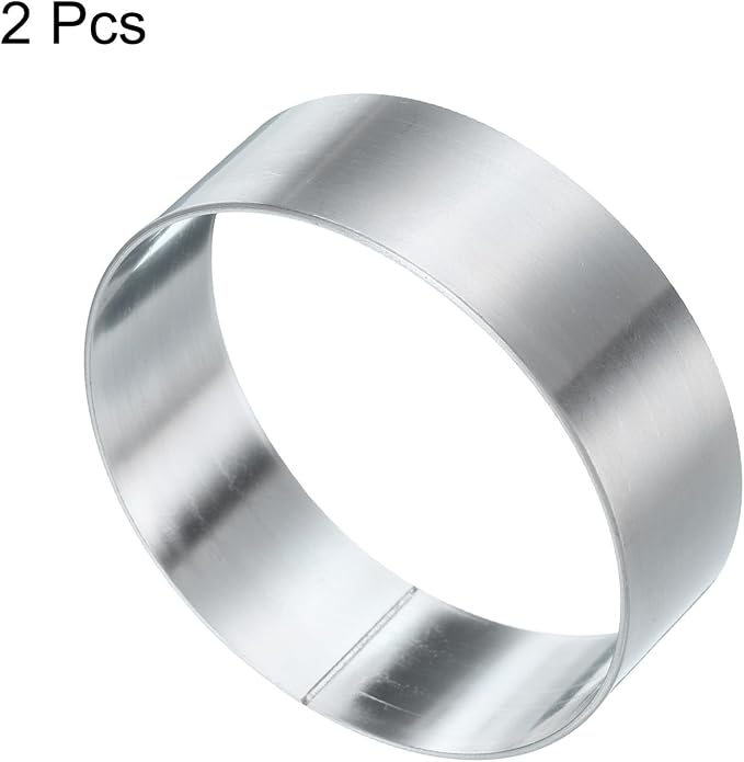 HARFINGTON 2Pcs Round Cake Ring 2.36 x 1 Inch Seamless Stainless Steel Pastry Mousse Dessert Ring Mirror Coating for Baking Cooking English Muffins Crumpet Making Tool