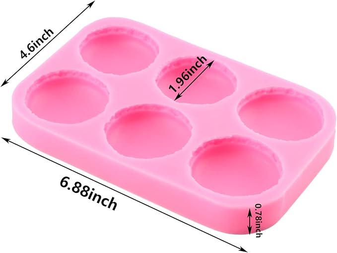 Mujiang 6-Cavity 3D Macaroon Hamburger Silicone Fondant Molds For Cake Decorating Chocolate Candy Mini Soap Bath Bomb