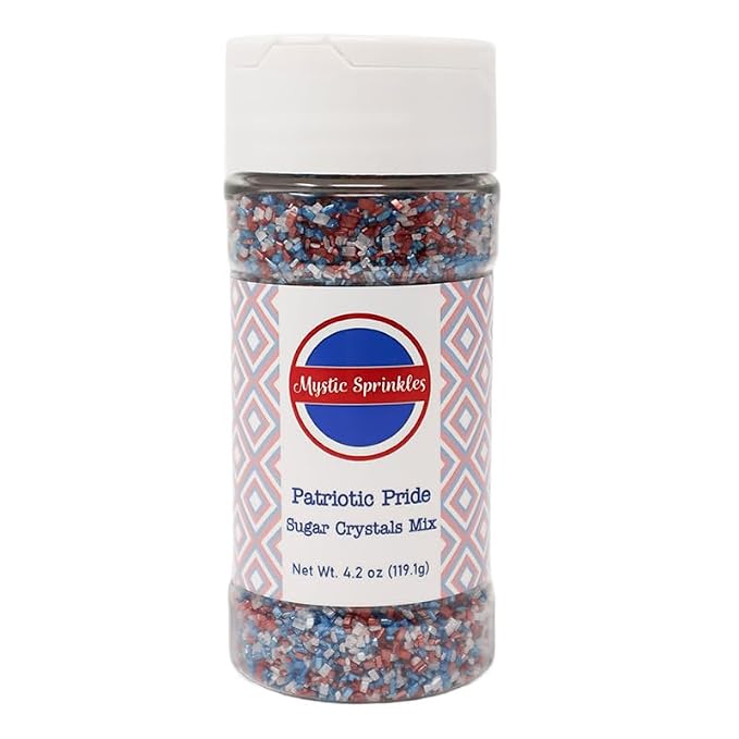 Mystic Sprinkles Fourth of July Sprinkles Mixes (Patriotic Pride Sugar Crystal Mix 4.2oz)