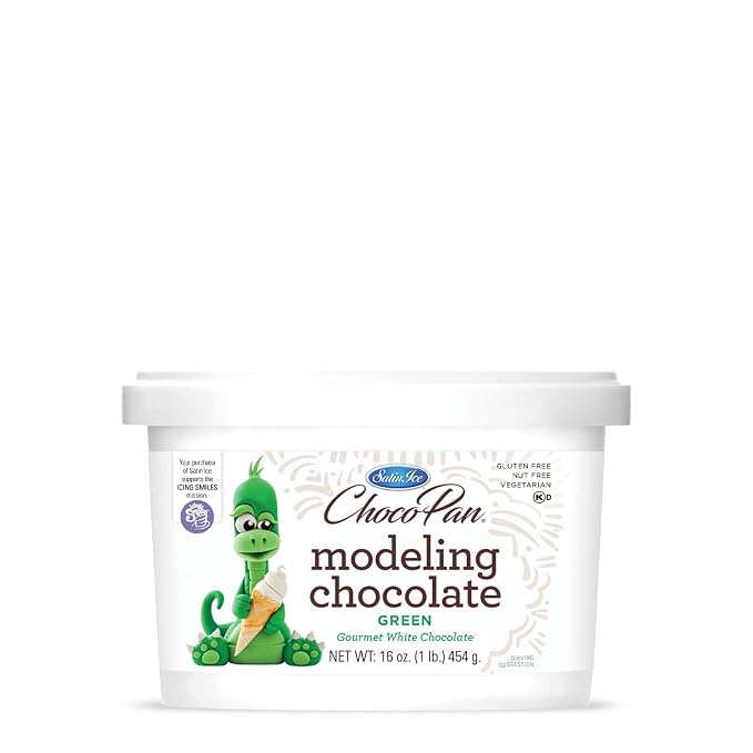 Satin Ice ChocoPan Green Modeling Chocolate (1 Pound) For Cake Decorating