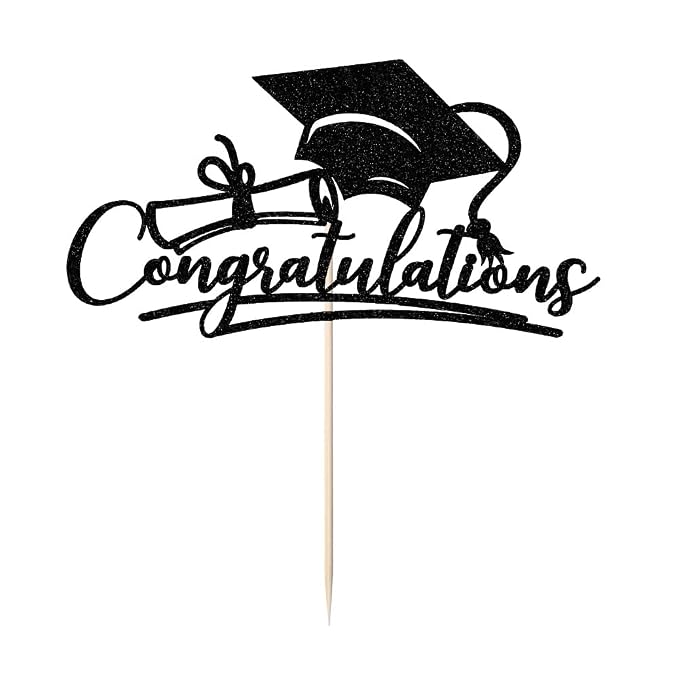Congratulations 2026 Graduation Cake Topper,Congrats Grad Cake Decor - 2026 High School; College;Senior Graduation Party Decorations Supplies (black)